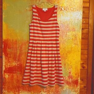 ELLE Orange and Cream Striped Dress Like New only worn once. Size 8